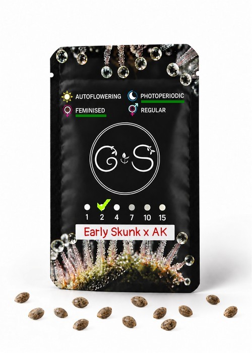 Семена конопли  Early Skunk x AK feminised Ganja Seeds